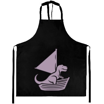 Discover Cool summer sailboat T-Rex silhouette Aprons