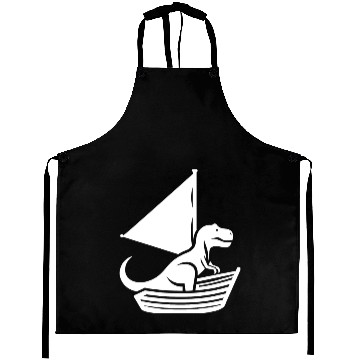 Discover Cool summer sailboat T-Rex silhouette Aprons