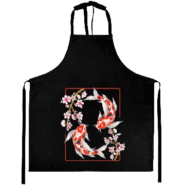 Discover Japanese Koi Carp Fish Cherry Blossom Aprons