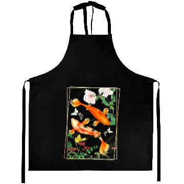 Discover Japanese Koi Carp Nishikigoi Fish Cherry Blosso Aprons