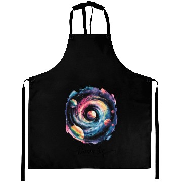 Discover Dream Big Colorful Galaxy Spiral Aprons