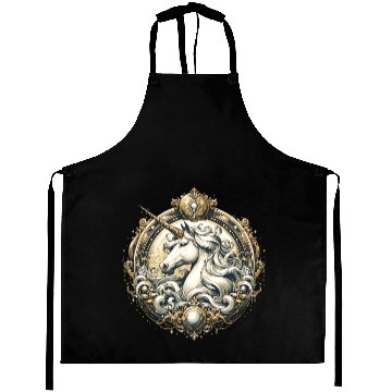 Discover majestic unicorn artfully decorated Aprons