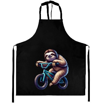 Discover Sloth on BMX Bike Cool and Funny Design Aprons