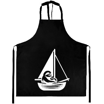 Discover Summer sailing sloth silhouette cool Aprons