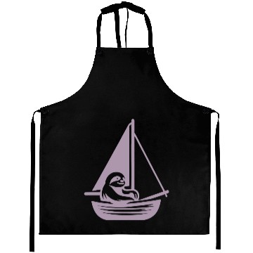 Discover Summer sailing sloth silhouette cool Aprons