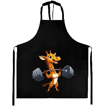 Discover Giraffe Weightlifter Workout Dumbbell Fitness Aprons