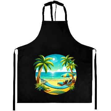Discover Paradise Beach Sunset Art Aprons