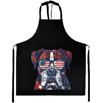 Discover Boxer dog. American memorial day Aprons