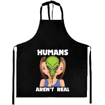 Discover "Humans Aren't Real", Funny Comic Space Alien Aprons