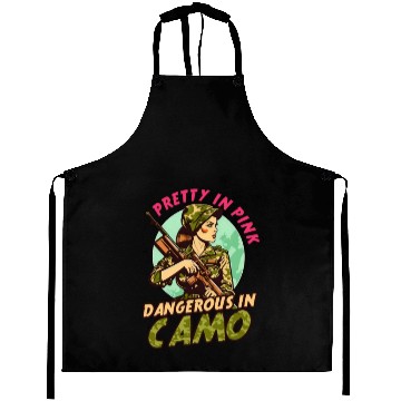 Discover Hunter Pretty In Pink Dangerous Camo Aprons