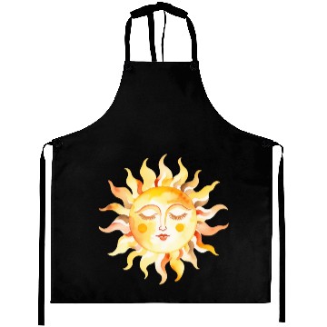 Discover Mystical Sun with a Face Aprons