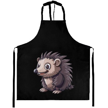 Discover Adorable Smiling Hedgehog Illustration Aprons