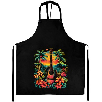 Discover Guitar Illustration Aprons