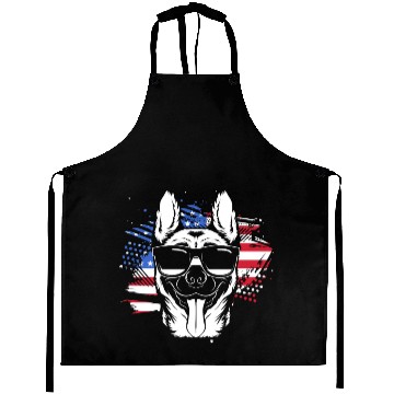 Discover US Flag Belgian Malinois Wearing Sunglasses Aprons