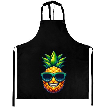 Discover Cool Pineapple with Sunglasses Kawaii Aprons