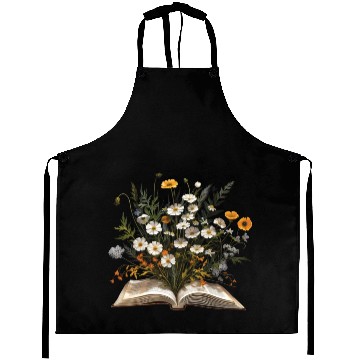 Discover Book Lover Wildflowers Sleeve Aprons