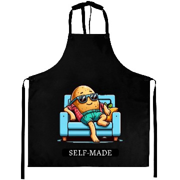 Discover Funny Self-Made Couch Potato Lazy Tired People Aprons