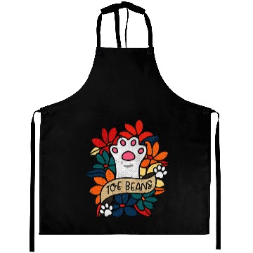Discover Cat Lover Toe Beans Cat Saying Cat Humor Aprons