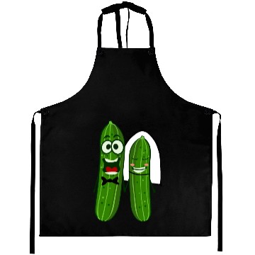 Discover Cucumber Bride Groom Wedding Aprons