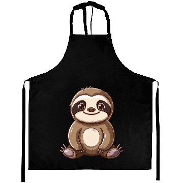 Discover Adorable Smiling Sloth Graphic Aprons