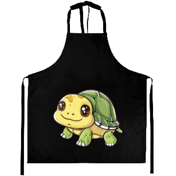 Discover Adorable Smiling Turtle Character Aprons