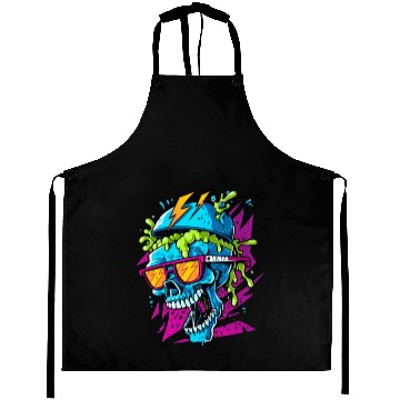 Discover 80's skull, retro vibes Aprons