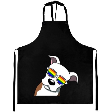 Discover LGBTQ CUTE PIT BULL PRIDE DESIGN Aprons
