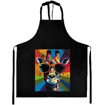 Discover Giraffe Sunglasses African Animal Lover Aprons