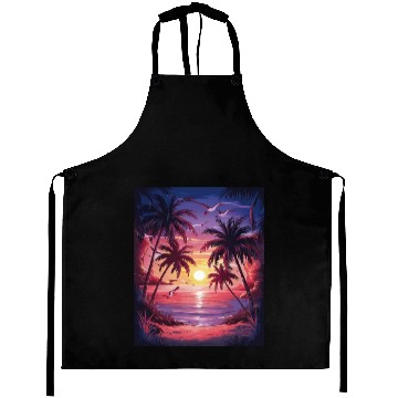 Discover summer beach "Tropical Twilight Serenity" Aprons