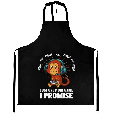 Discover Monkey Just one more game Gaming Aprons
