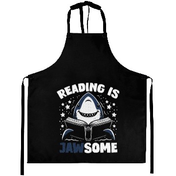 Discover Reading Is Jawsome Shark Reader Book Lover Aprons