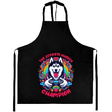 Discover Power Play Pup - The Esports Husky Champion Aprons