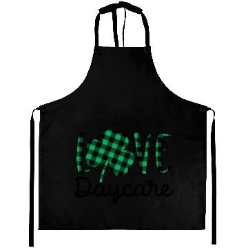 Discover St Patricks Day Daycare Teacher Plaid Shamrock Aprons