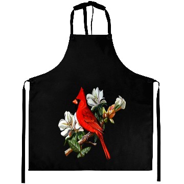 Discover Northern Red Cardinal On A Branch Aprons