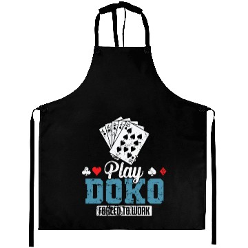 Discover Play Doko Forced to Work Card Game Aprons