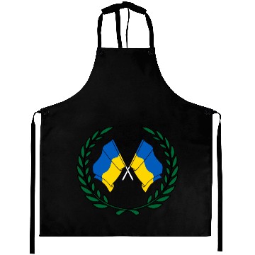 Discover Flags Ukraine in laurel wreath Aprons