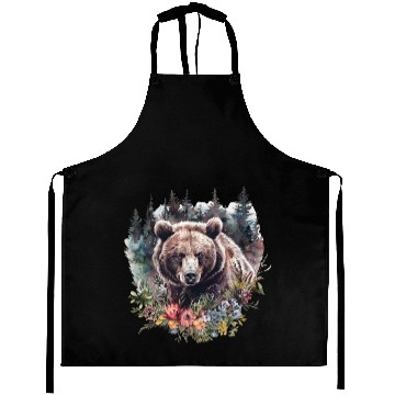Discover Bear Clipart - Cute Bear Illustrations, Woodland Aprons