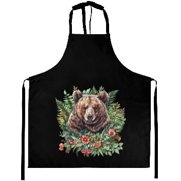 Discover Bear Clipart - Cute Bear Illustrations, Woodland Aprons
