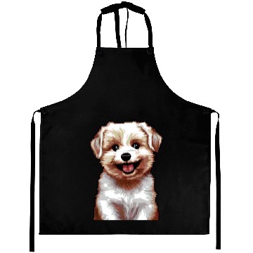 Discover Pixel Puppy Art Aprons