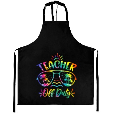 Discover Teacher off duty Tie Dye Sunglasses summer School Aprons