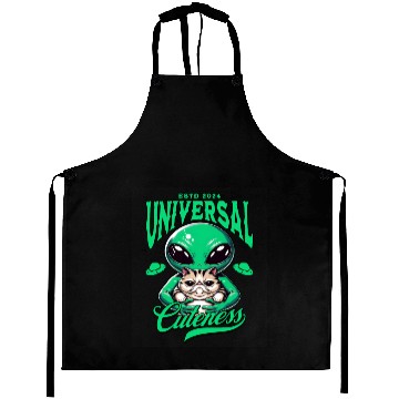 Discover Intergalactic Cat and extraterrestrial Alien Aprons