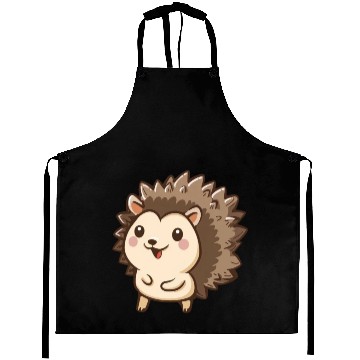 Discover Adorable Smiling Hedgehog Graphic Aprons