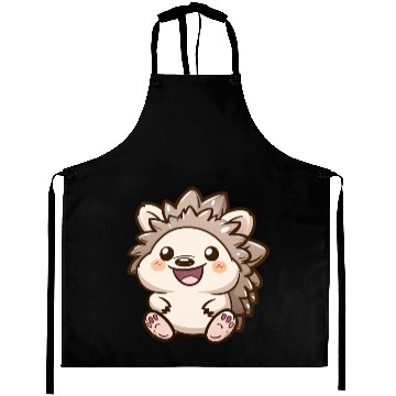Discover Adorable Smiling Hedgehog Cartoon Aprons