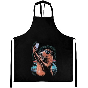 Discover Capybara Selfie Classic Funny Weird Aprons
