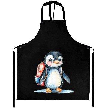 Discover Watercolor Cute School Animals, Back to School Aprons