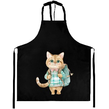 Discover Watercolor Cute School Animals, Back to School Aprons