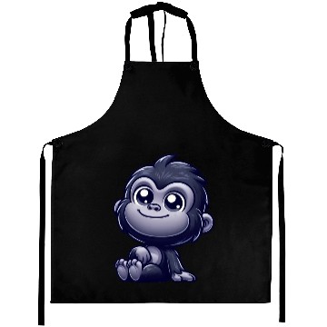 Discover Cute monkey chimpanzee gorilla peaceful happy Aprons