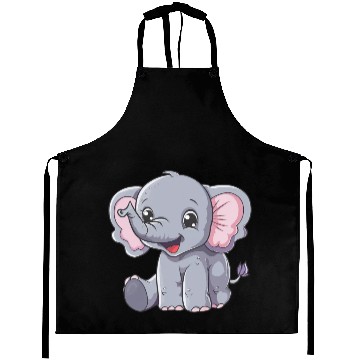 Discover Adorable Baby Elephant Joyful Smile Aprons