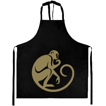 Discover Monkey Chimpanzee Silhouette Minimalist Aprons
