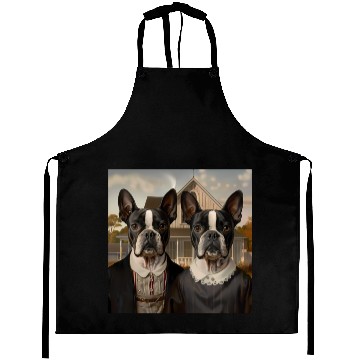 Discover Boston Terrier Funny Sleeve Aprons